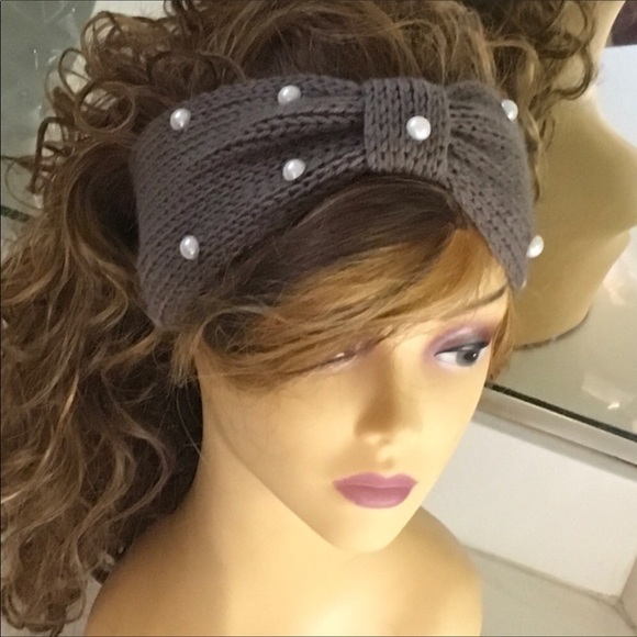 Beautiful Knit & Pearl Headband/Ear Warmer - Picture 3 of 5
